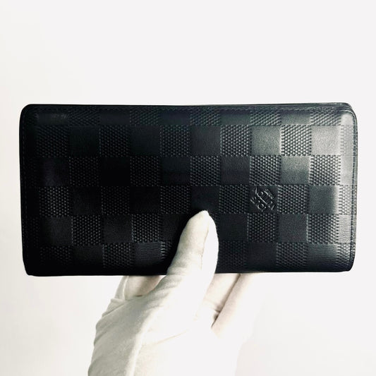 Louis Vuitton LV Brazza Damier Infini Leather Monogram Logo Long Bifold Flap Wallet