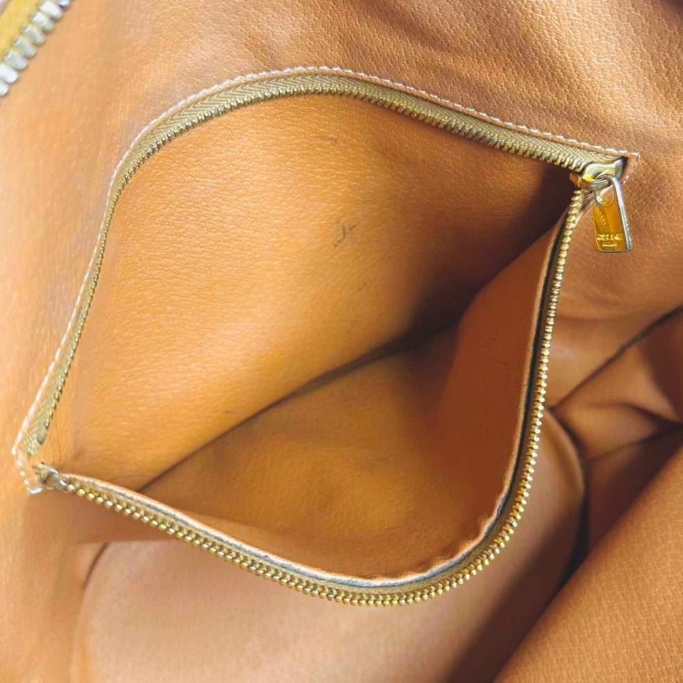 Celine Eclipse Triomphe Macadam Monogram Logo GHW Structured Vintage Shoulder Shopper Tote Bag
