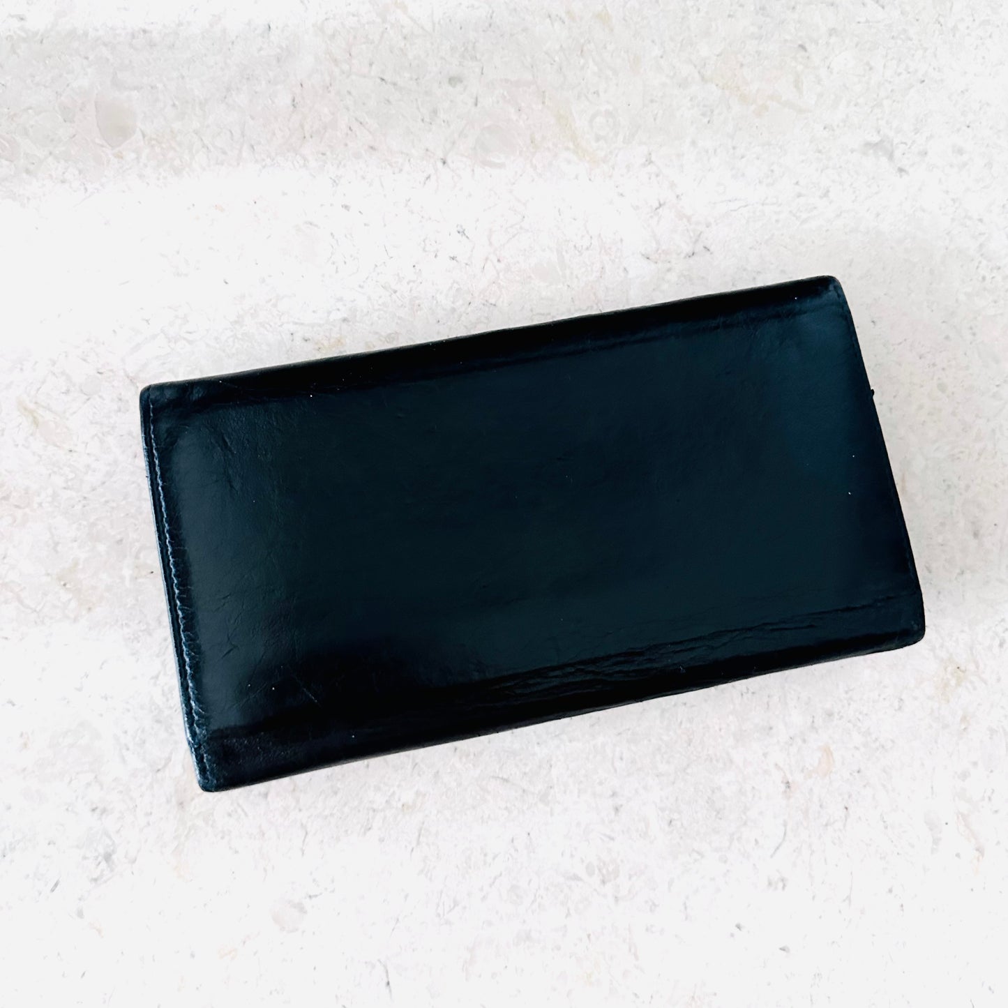 Balenciaga Black Giant City 21 Silver Studs Leather Logo Flap Long Wallet
