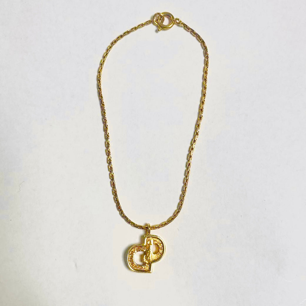 Christian Dior CD Monogram Logo Signature Classic Gold Vintage Bracelet