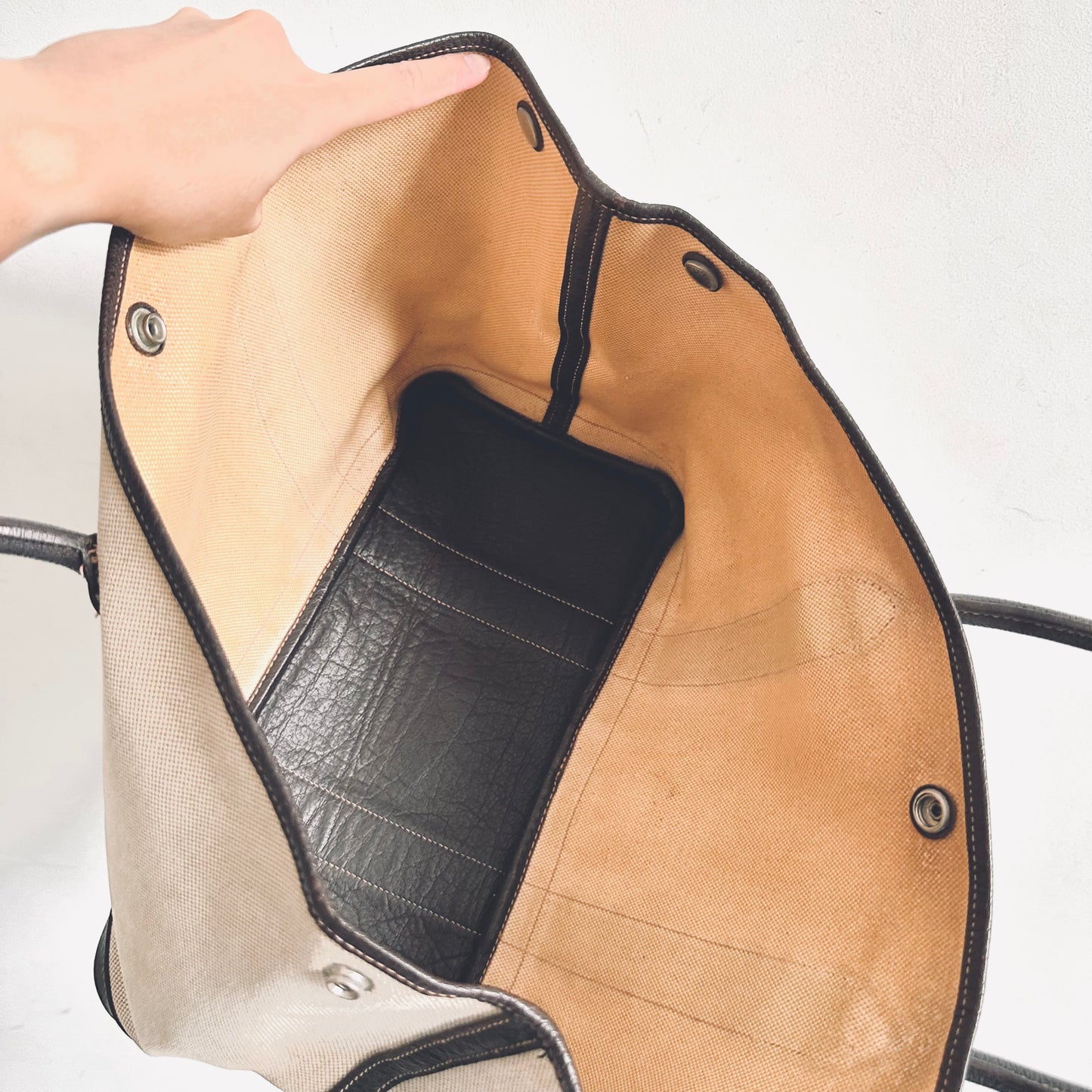 Prada Navy Blue Logo Classic Nylon & Leather Backpack Drawstring Bag