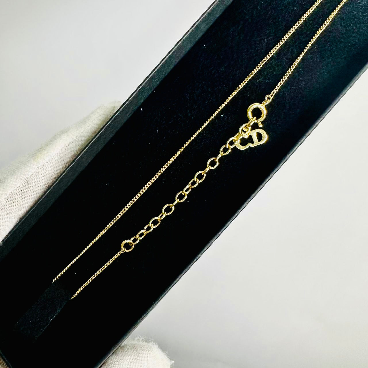 Christian Dior CD Giant Heart Gold Monogram Logo Pendant Necklace