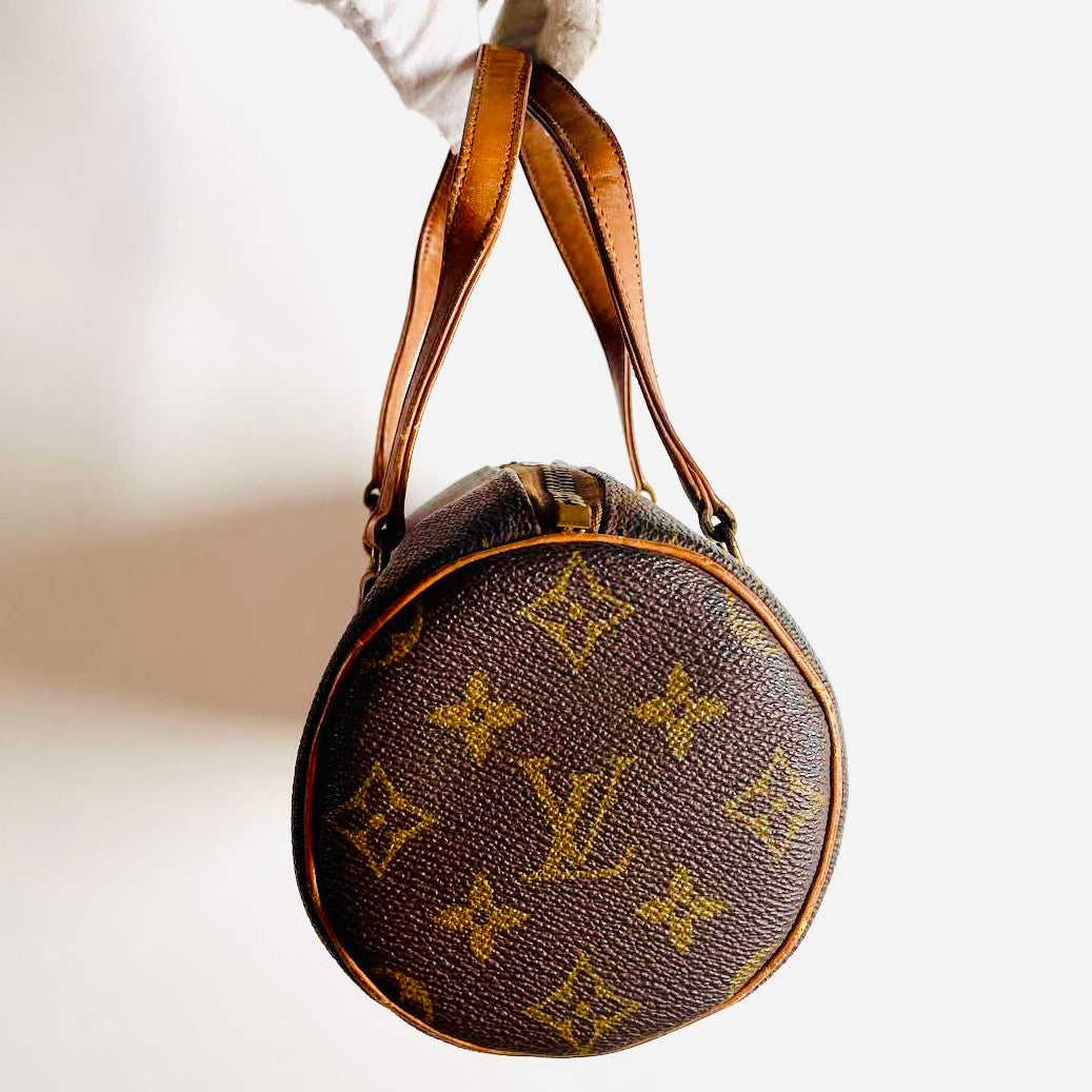 Louis Vuitton LV Monogram Logo Papillon Roller 22 GHW Vintage Boston Tote Bag