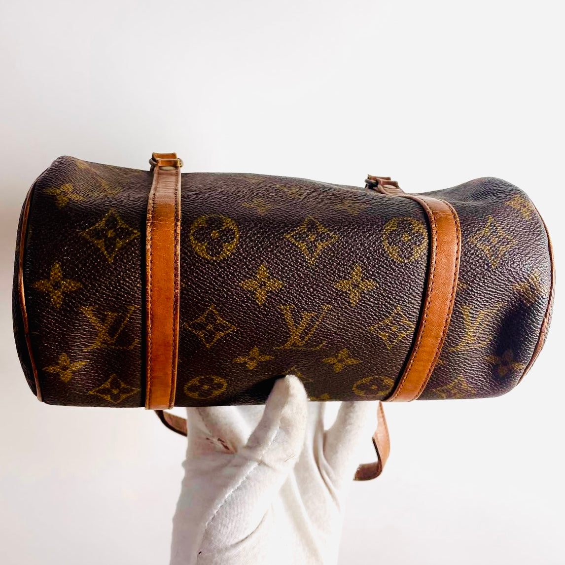 Louis Vuitton LV Monogram Logo Papillon Roller 22 GHW Vintage Boston Tote Bag
