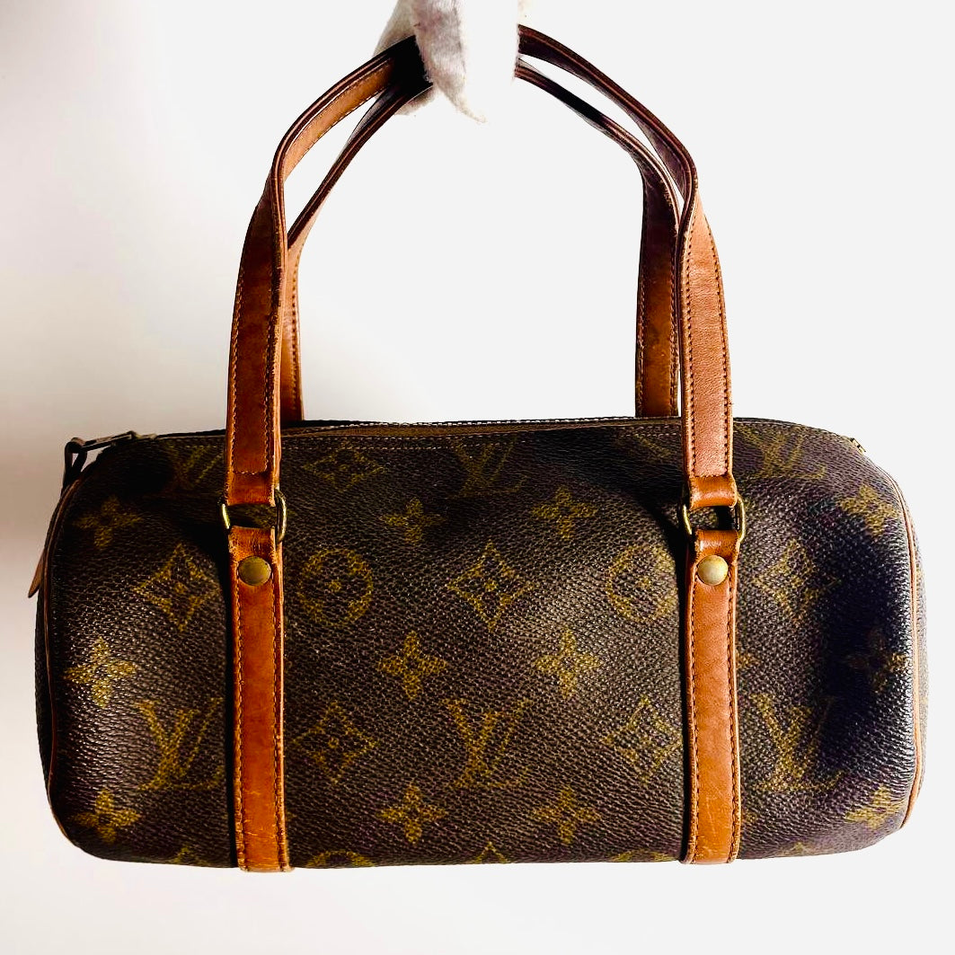 Louis Vuitton LV Monogram Logo Papillon Roller 22 GHW Vintage Boston Tote Bag