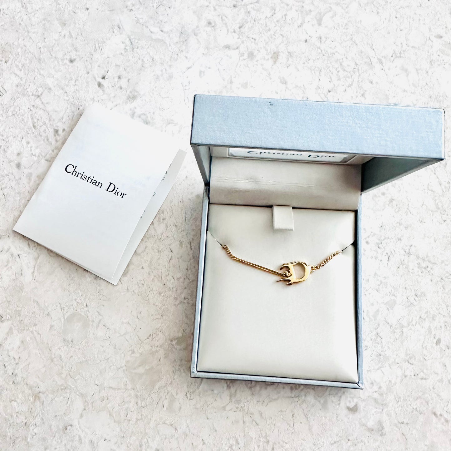 Christian Dior CD Gold Monogram Logo Chain Bracelet