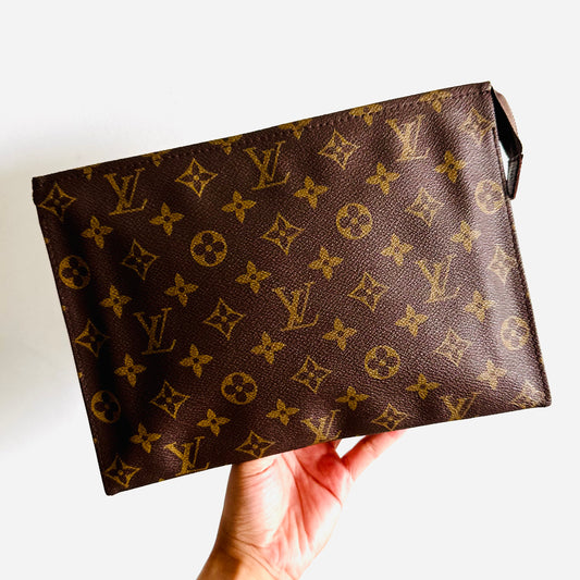 Louis Vuitton LV Monogram Logo GHW Vintage Toiletry 26 Pouch Clutch Case