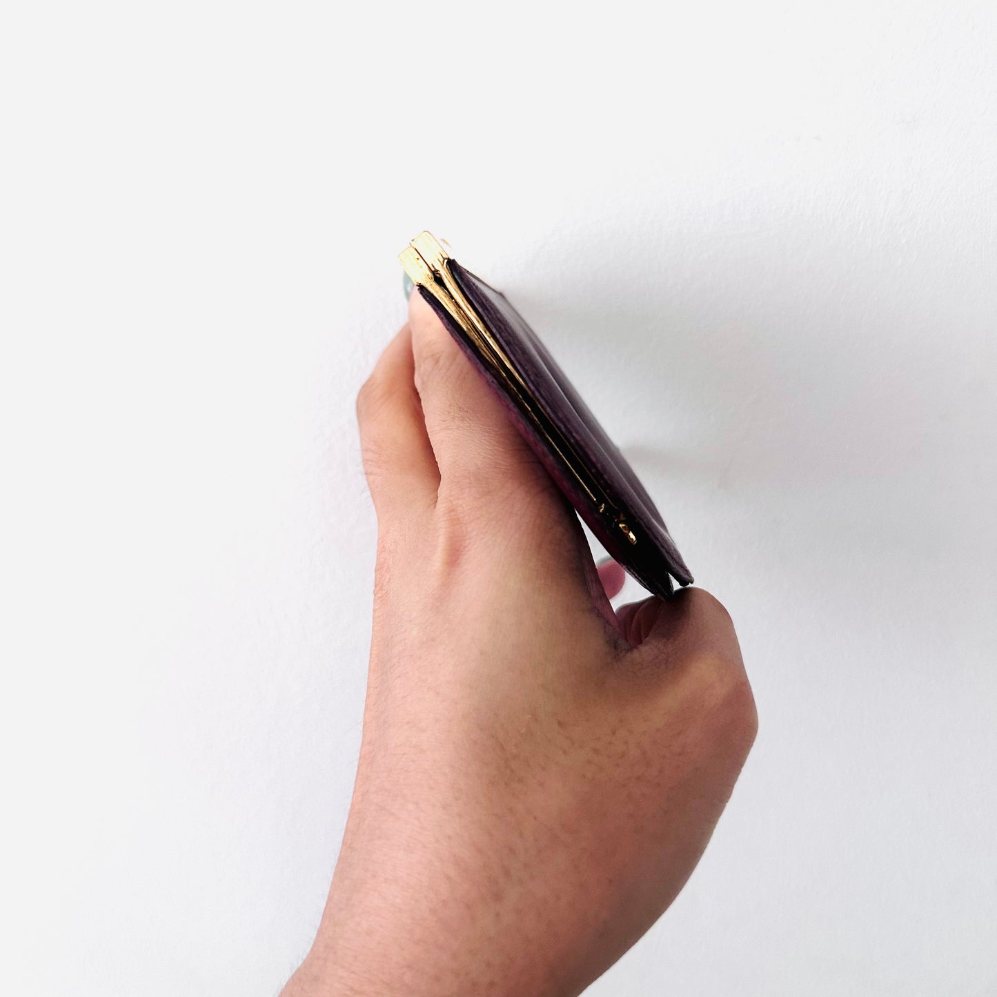 Cartier Maroon GHW Monogram Logo Smooth Leather Vintage Round Coin Purse