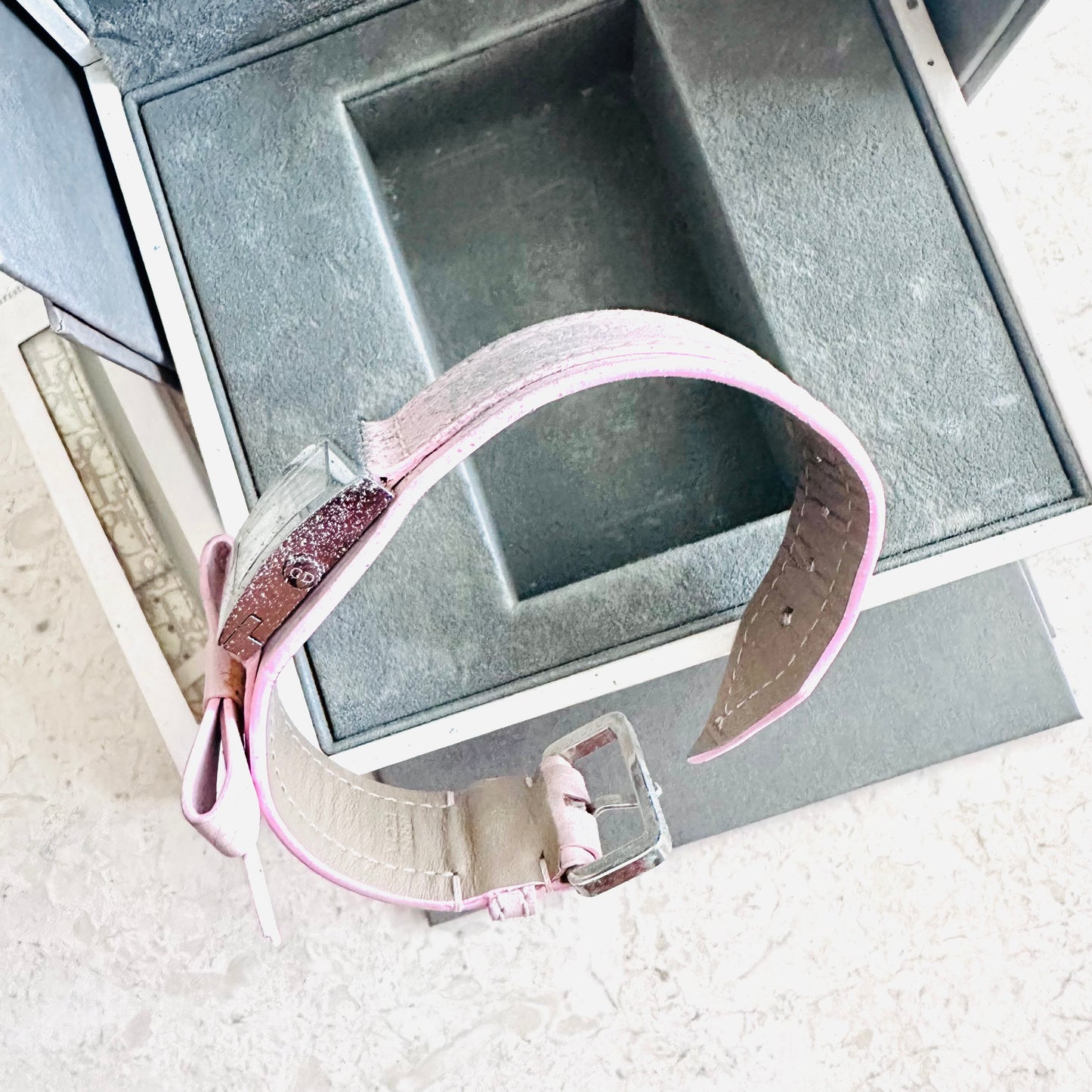 Christian Dior CD White Square Dial Double Straps 19MM Watch