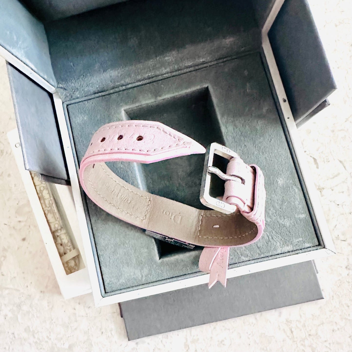 Christian Dior CD White Square Dial Double Straps 19MM Watch