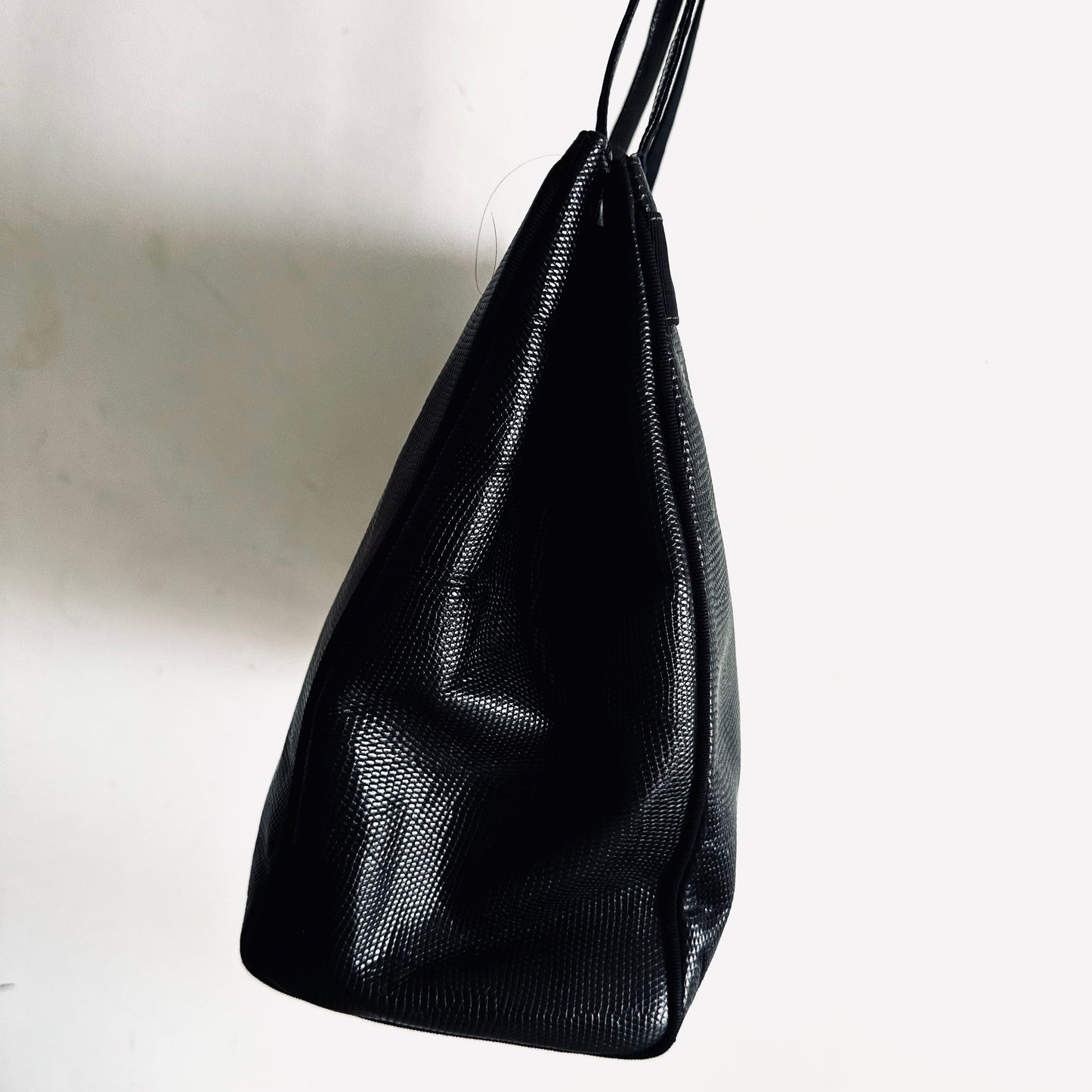 Salvatore Ferragamo Black GHW Vara Bow Embossed Leather Shopper Shoulder Tote Bag