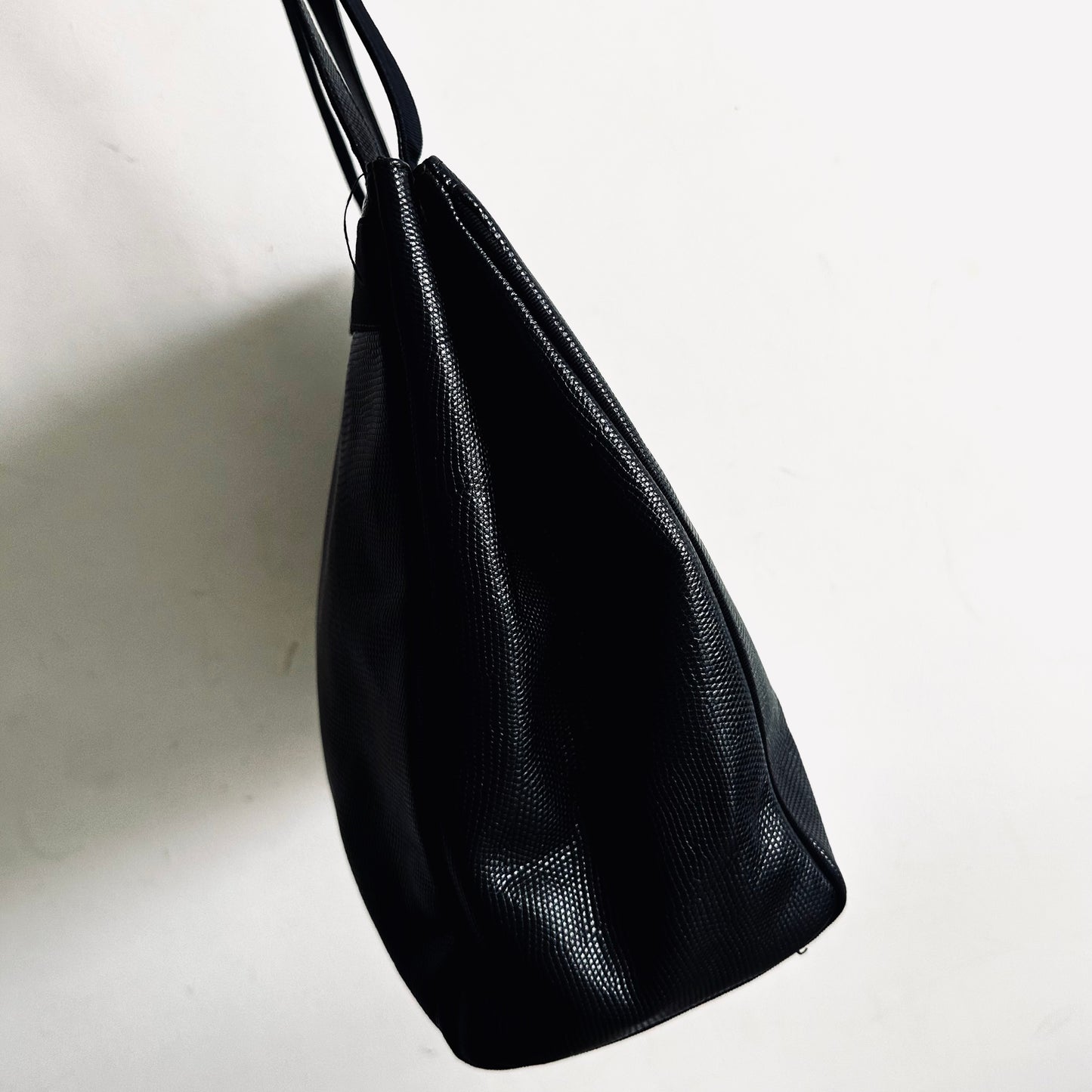 Salvatore Ferragamo Black GHW Vara Bow Embossed Leather Shopper Shoulder Tote Bag