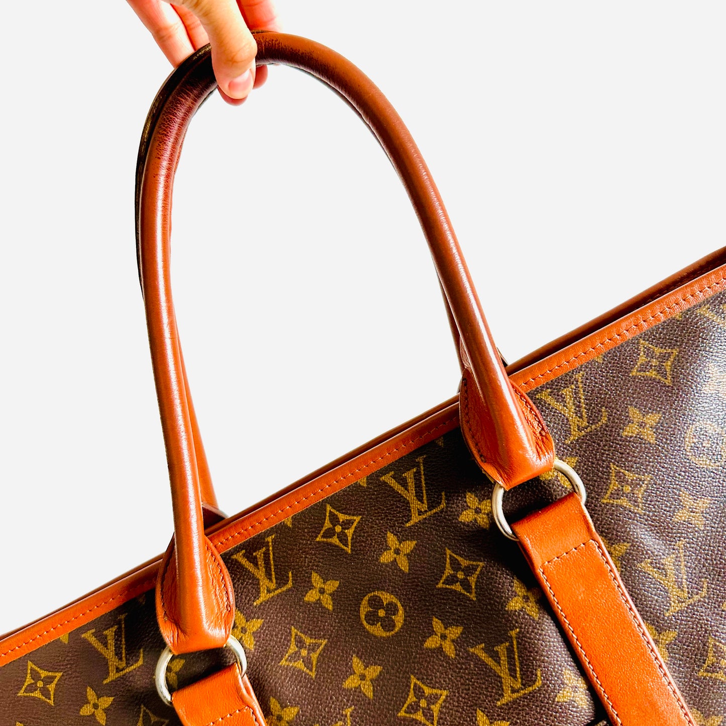 Louis Vuitton LV Sac Weekend Monogram Logo GHW Vintage Shopper Shoulder Tote Bag