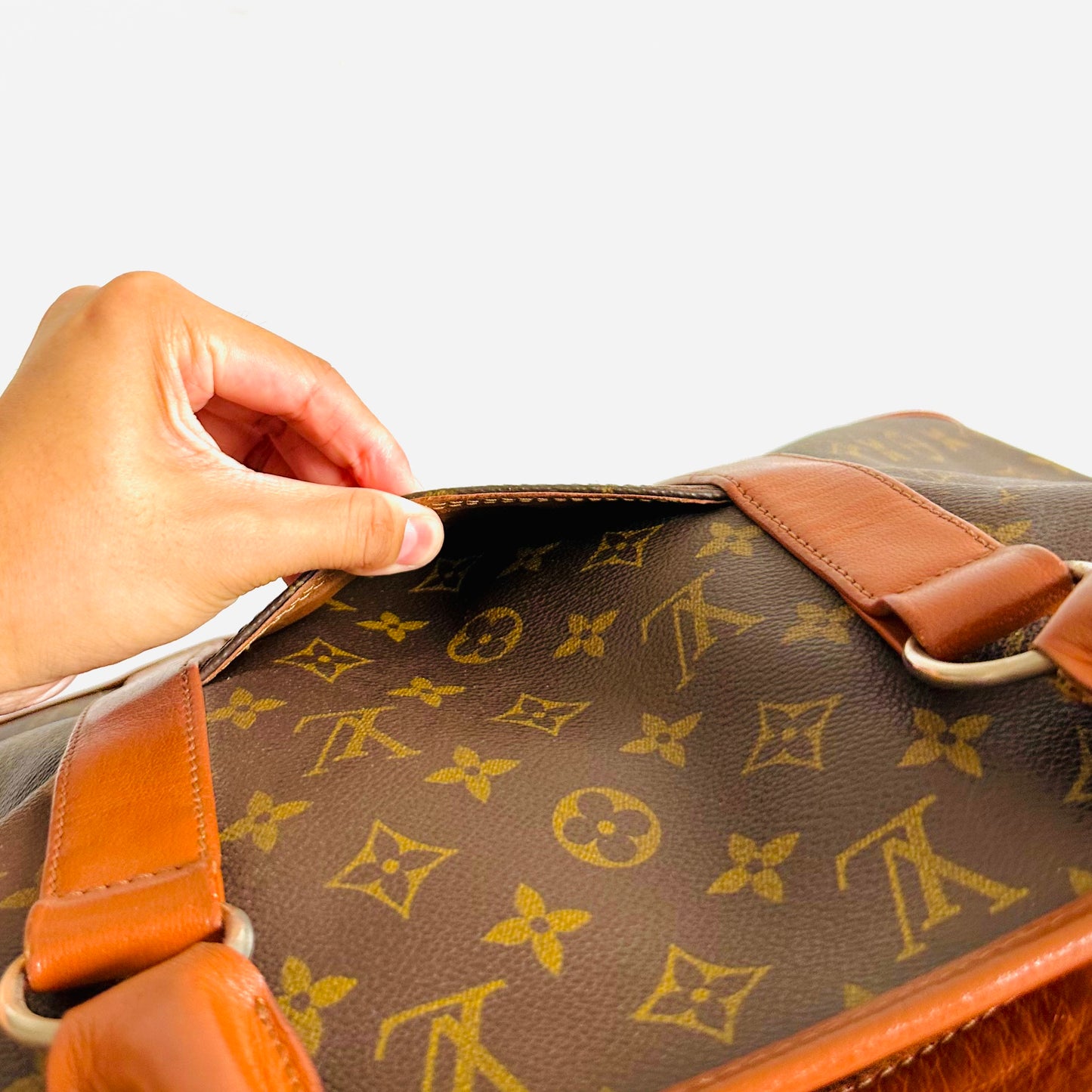 Louis Vuitton LV Sac Weekend Monogram Logo GHW Vintage Shopper Shoulder Tote Bag