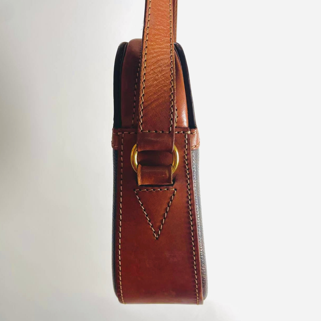 Celine Triomphe Macadam Monogram Logo GHW Zip Vintage Shoulder Sling Bag
