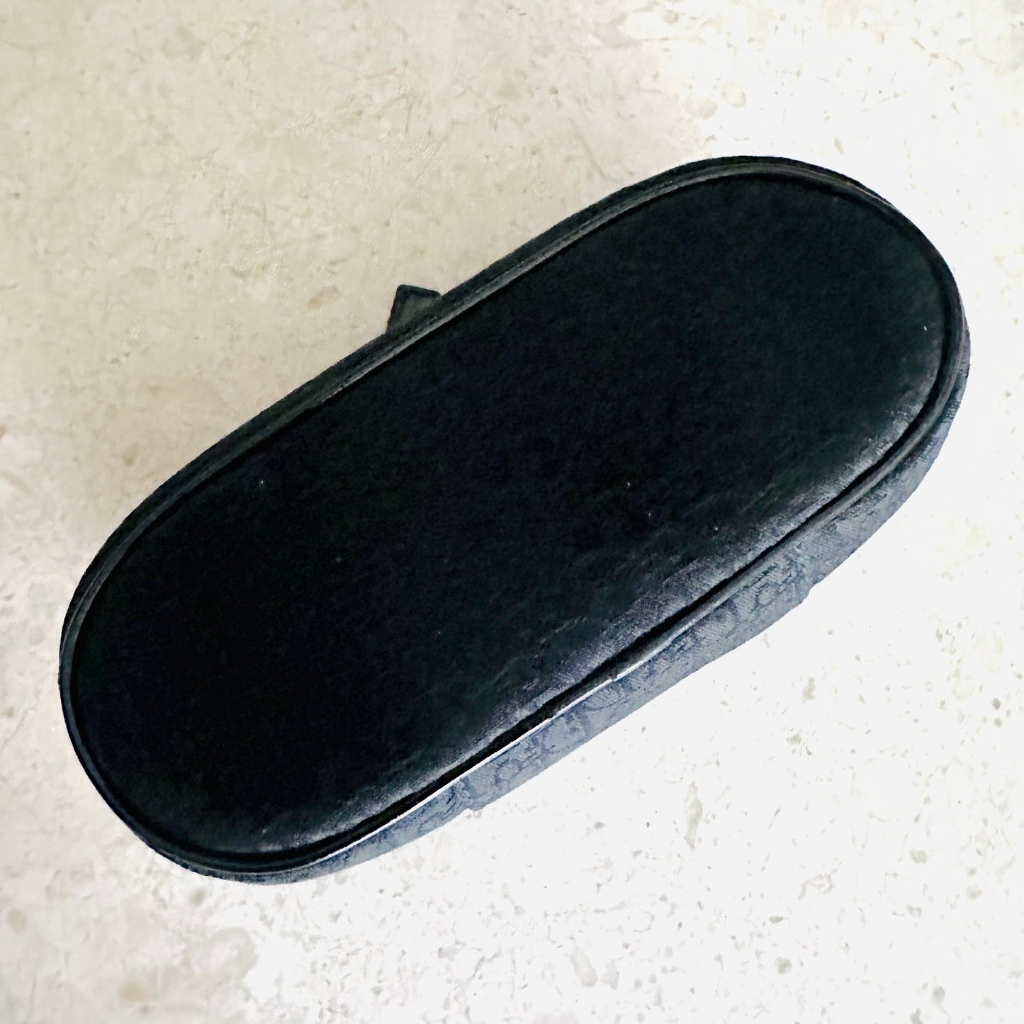Christian Dior CD Black Oblique Monogram Logo Vanity Top Handle Bag