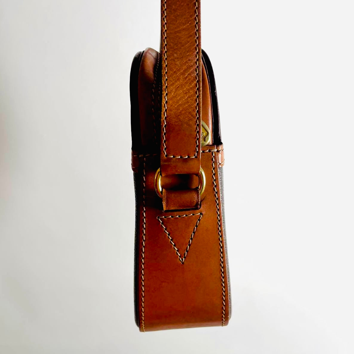 Celine Triomphe Macadam Monogram Logo GHW Zip Vintage Shoulder Sling Bag