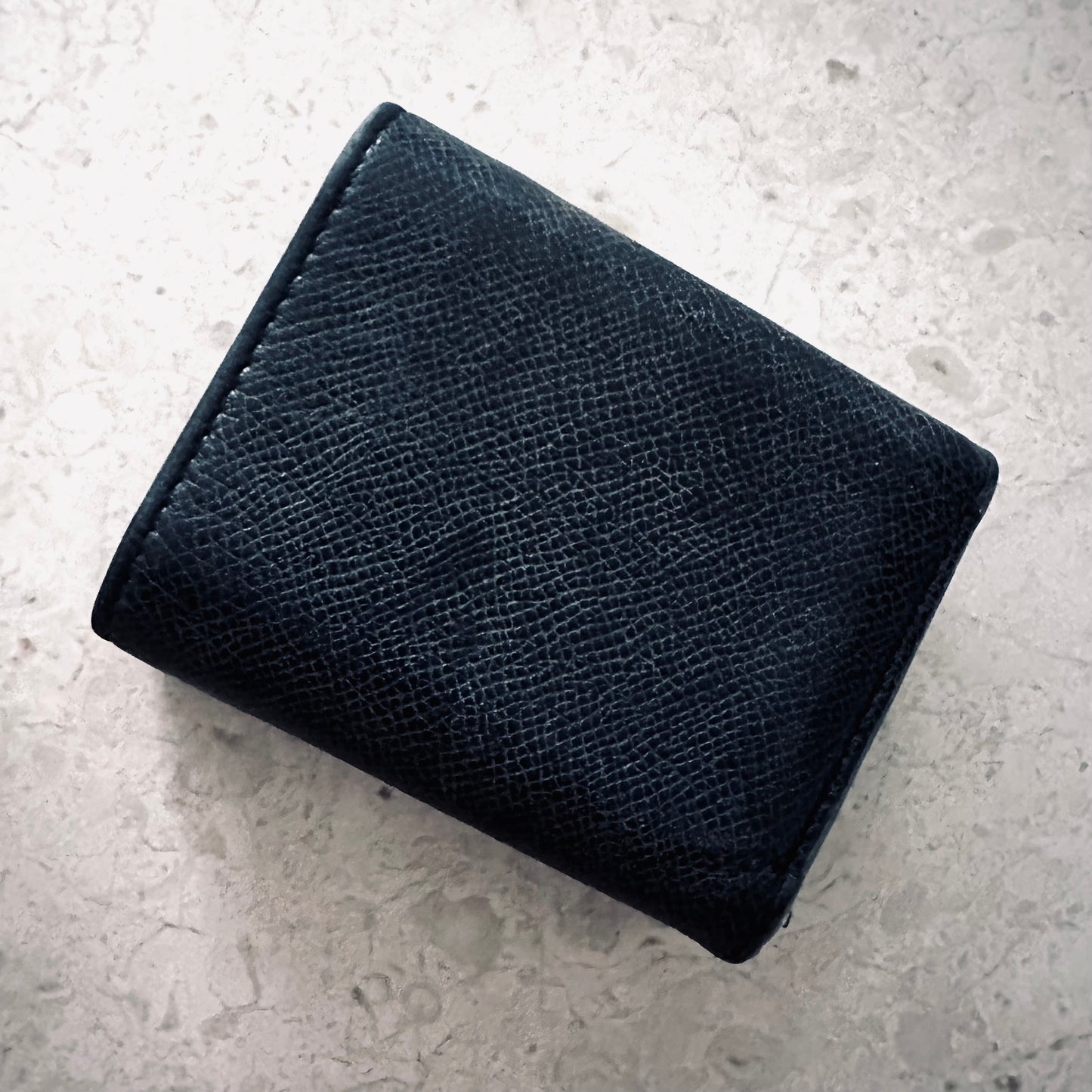 Christian Dior CD 30 Montaigne Lotus Black GHW Grained Calfskin Monogram Logo Flap Compact Trifold Wallet