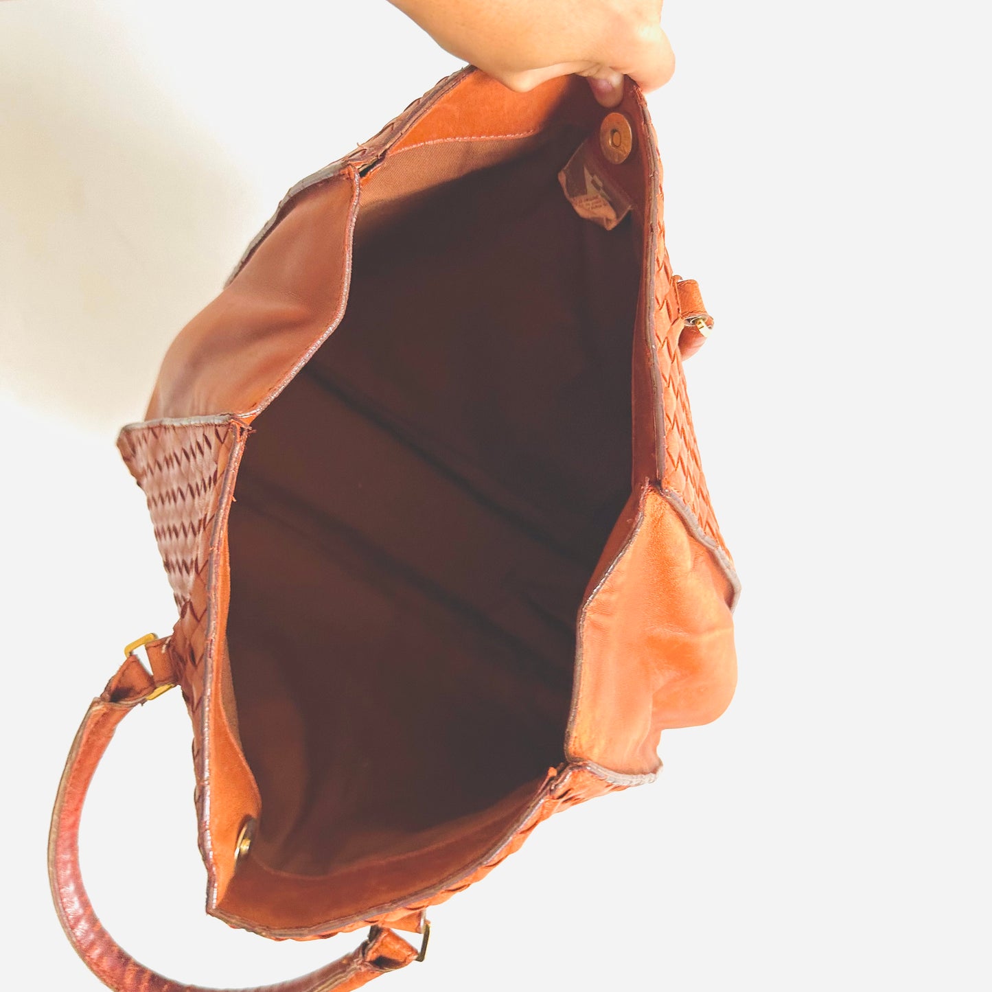 Bottega Veneta Caramel Brown GHW Intrecciato Nappa Woven Leather Tote Bag