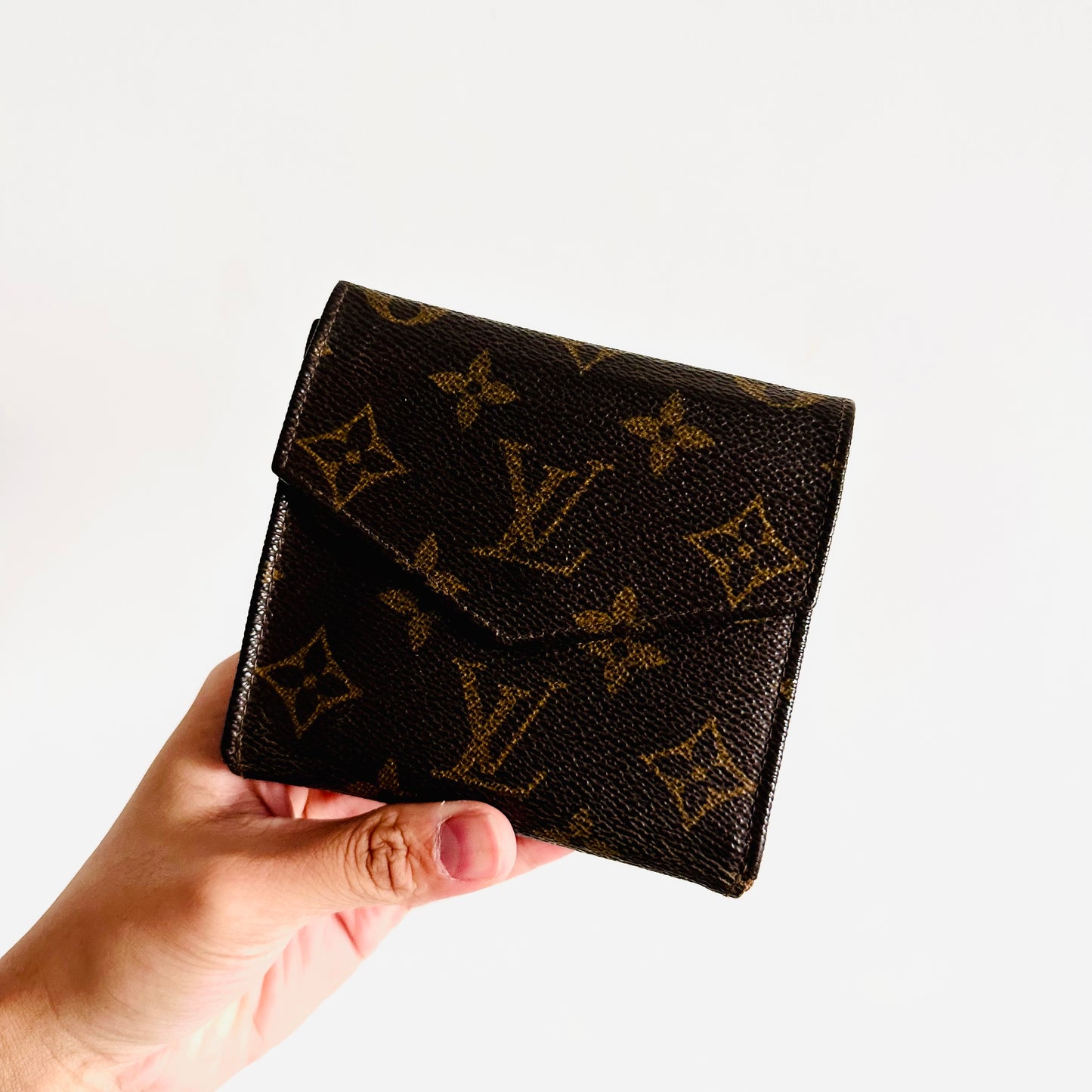 Louis Vuitton LV Elise Monogram Logo GHW Flap Compact Trifold Wallet