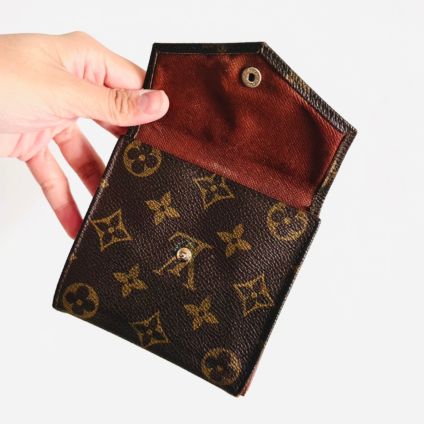 Louis Vuitton LV Elise Monogram Logo GHW Flap Compact Trifold Wallet