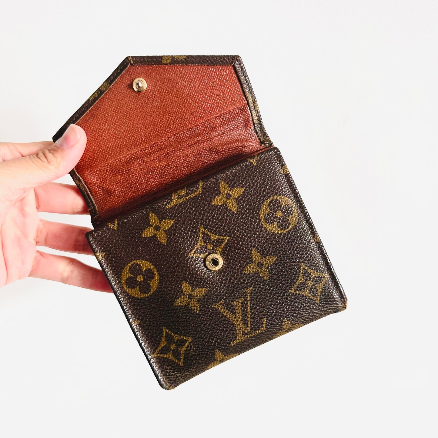 Louis Vuitton LV Elise Monogram Logo GHW Flap Compact Trifold Wallet