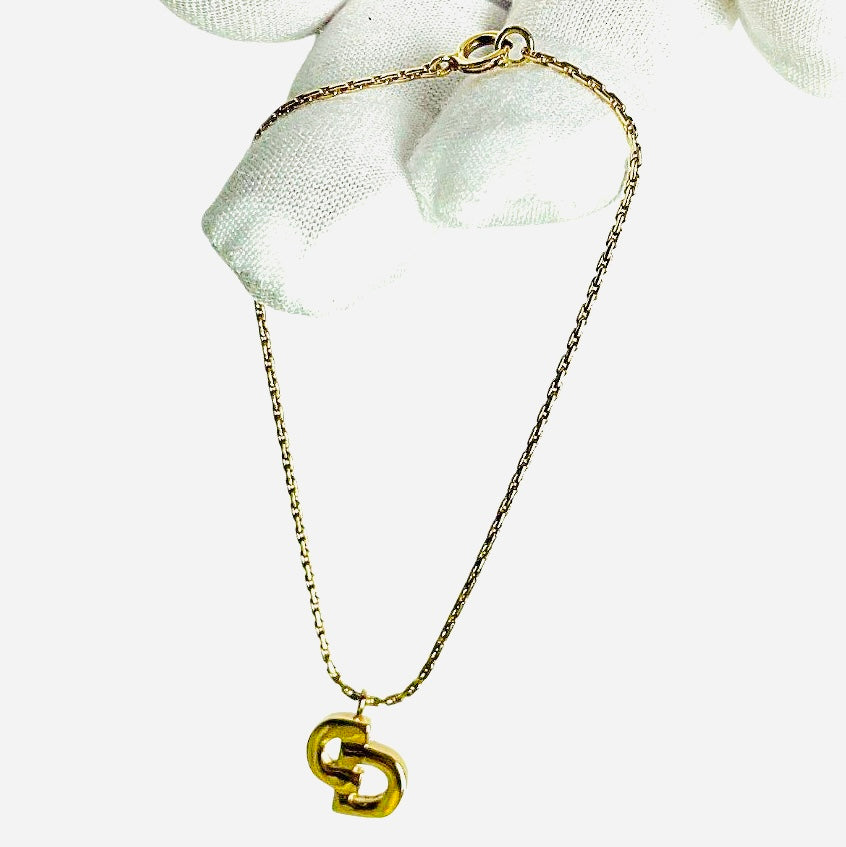 Christian Dior CD Monogram Logo Signature Classic Gold Vintage Bracelet