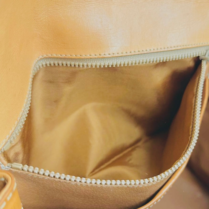Celine Beige Kelly Triomphe Macadam GHW Monogram Logo Flap Vintage Top Handle Bag