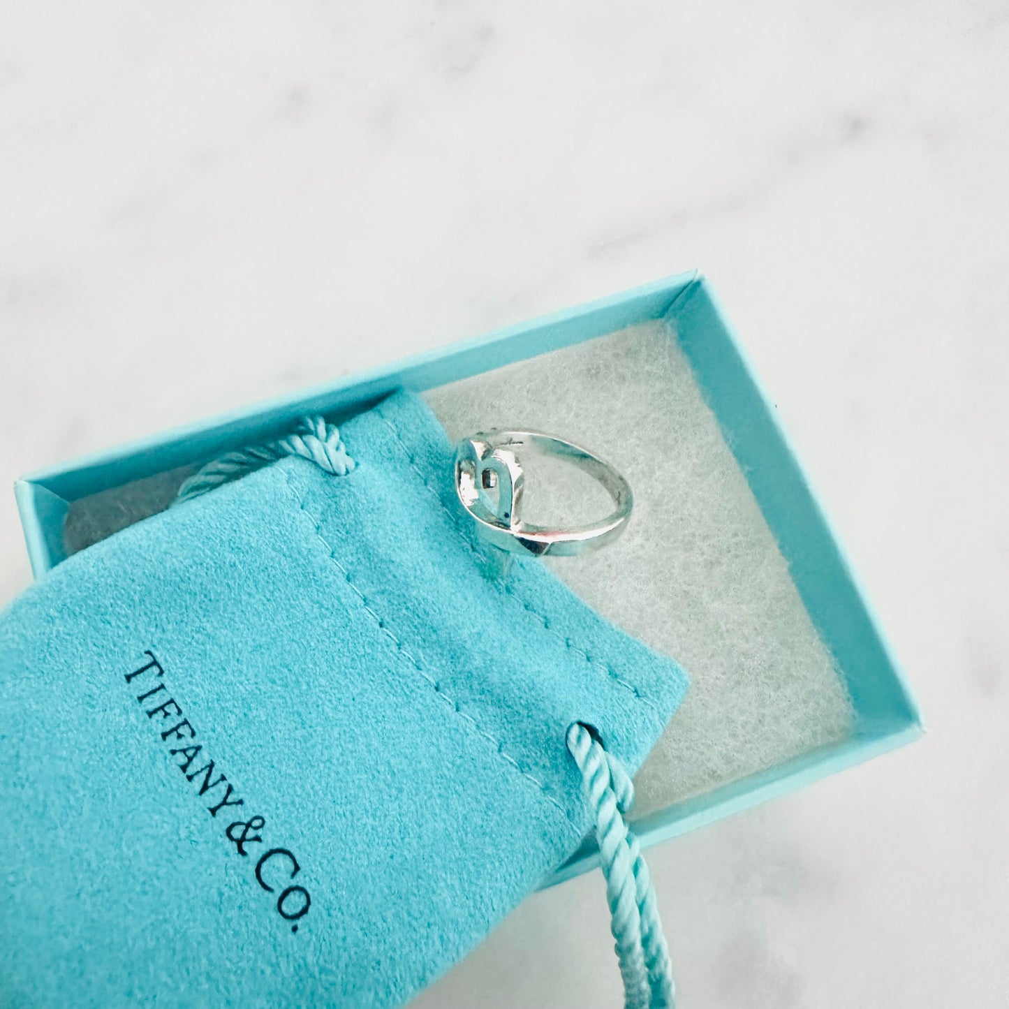 Tiffany & Co T&C Paloma Picasso Loving Heart 925 Sterling Silver Ring