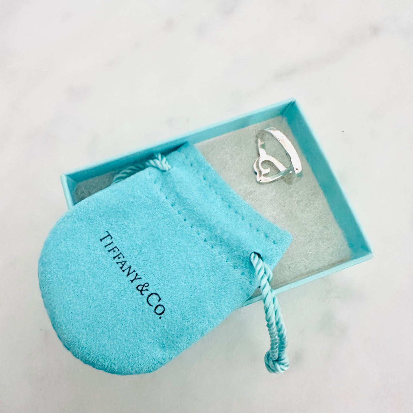 Tiffany & Co T&C Paloma Picasso Loving Heart 925 Sterling Silver Ring
