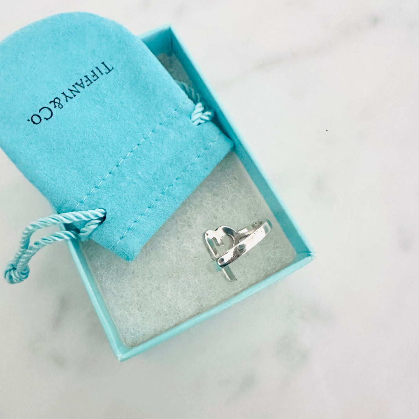 Tiffany & Co T&C Paloma Picasso Loving Heart 925 Sterling Silver Ring