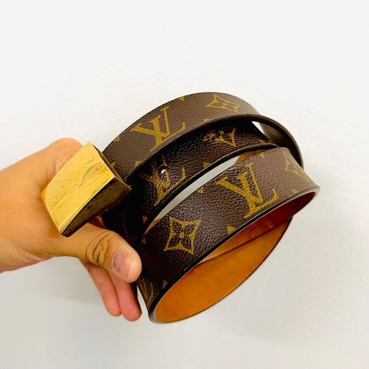 Louis Vuitton LV Monogram Logo GHW Classic Iconic 34MM Belt