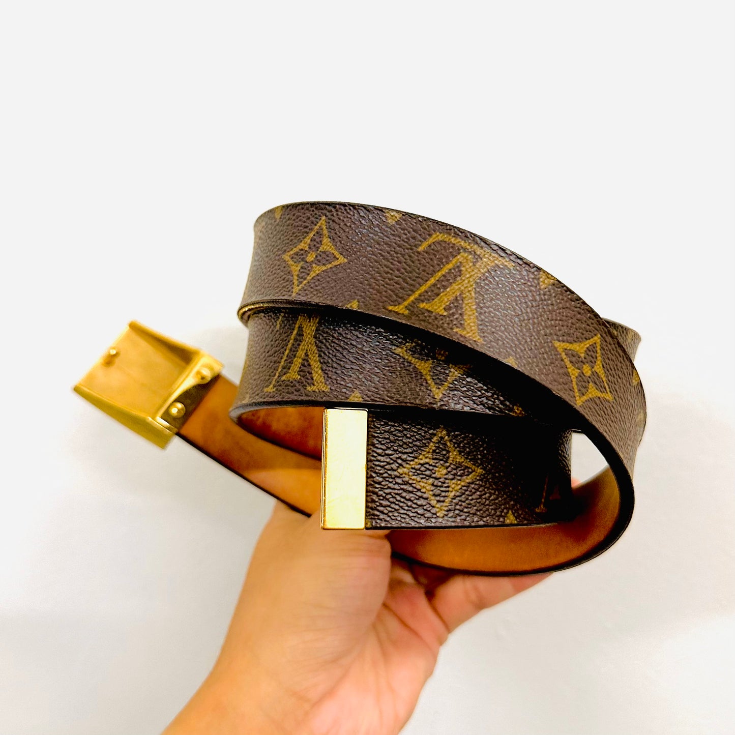 Louis Vuitton LV Monogram Logo GHW Classic Iconic 34MM Belt