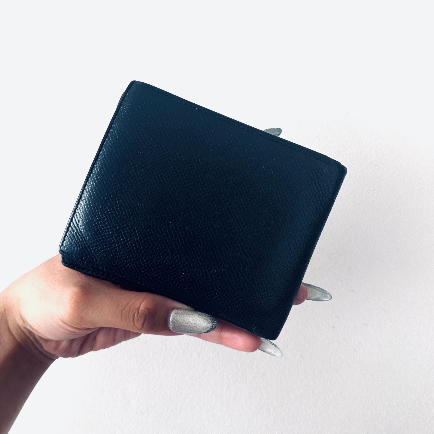 Hermes Navy Blue Epsom Leather MC2 Copernic Flap Bifold Compact Wallet