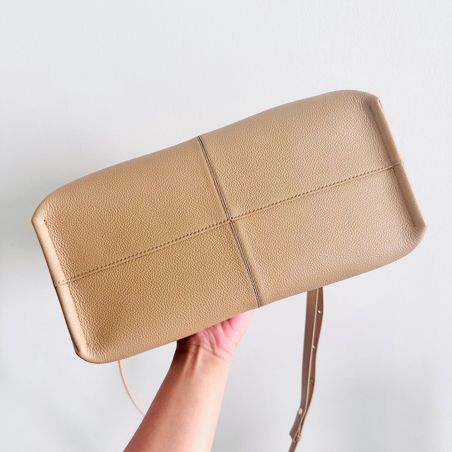 Polene Numero Neuf Beige GHW Leather Top Handle 2-Way Shoulder Sling Bag