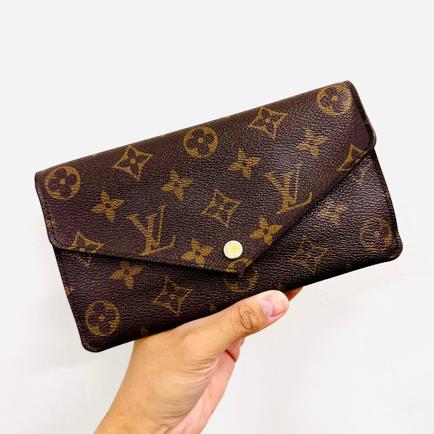 Louis Vuitton LV Jeanne 3-in-1 Monogram Logo GHW Flap Bifold Long Wallet With Inserts