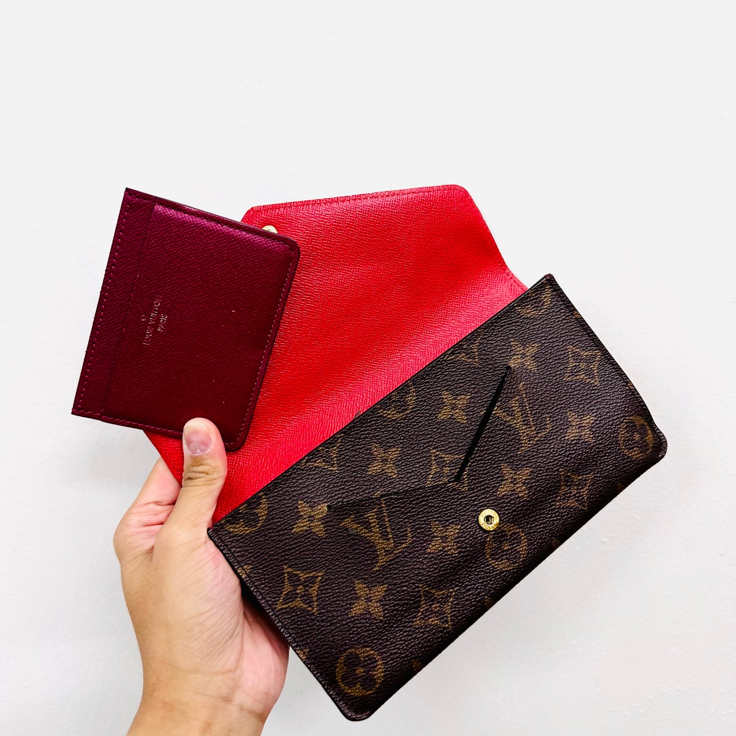 Louis Vuitton LV Jeanne 3-in-1 Monogram Logo GHW Flap Bifold Long Wallet With Inserts