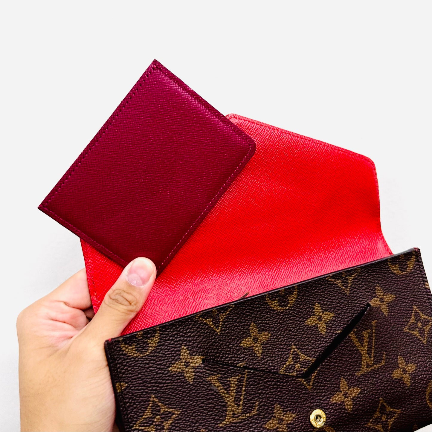 Louis Vuitton LV Jeanne 3-in-1 Monogram Logo GHW Flap Bifold Long Wallet With Inserts