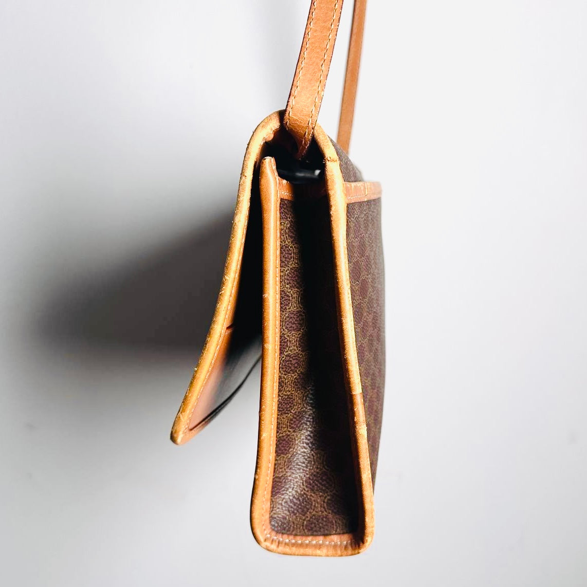Celine Triomphe Macadam Monogram Logo Flap Vintage Shoulder Sling Bag