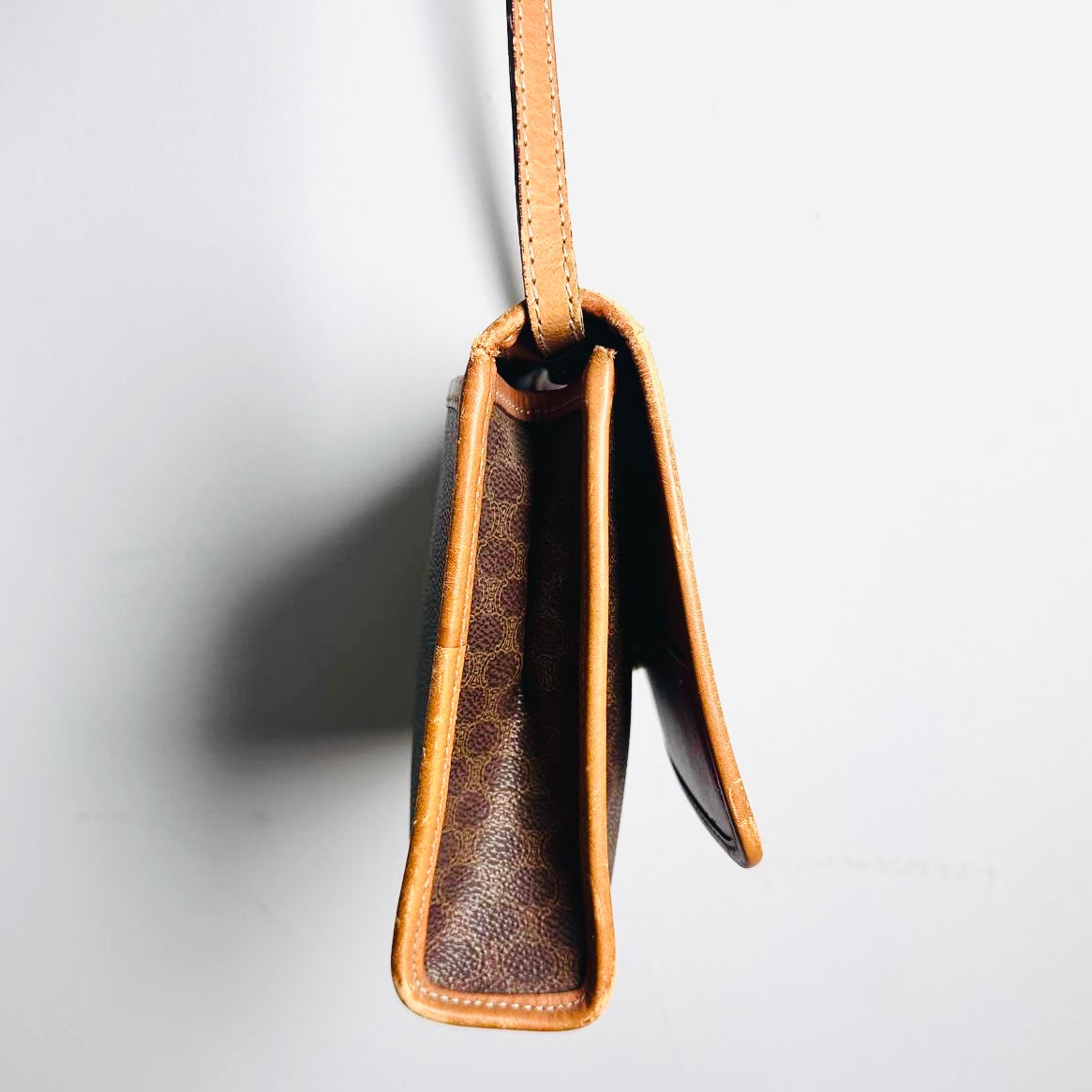 Celine Triomphe Macadam Monogram Logo Flap Vintage Shoulder Sling Bag