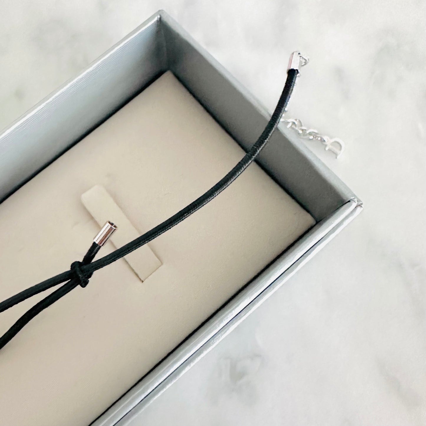 Christian Dior CD Black Monogram Logo Crystals Choker Necklace