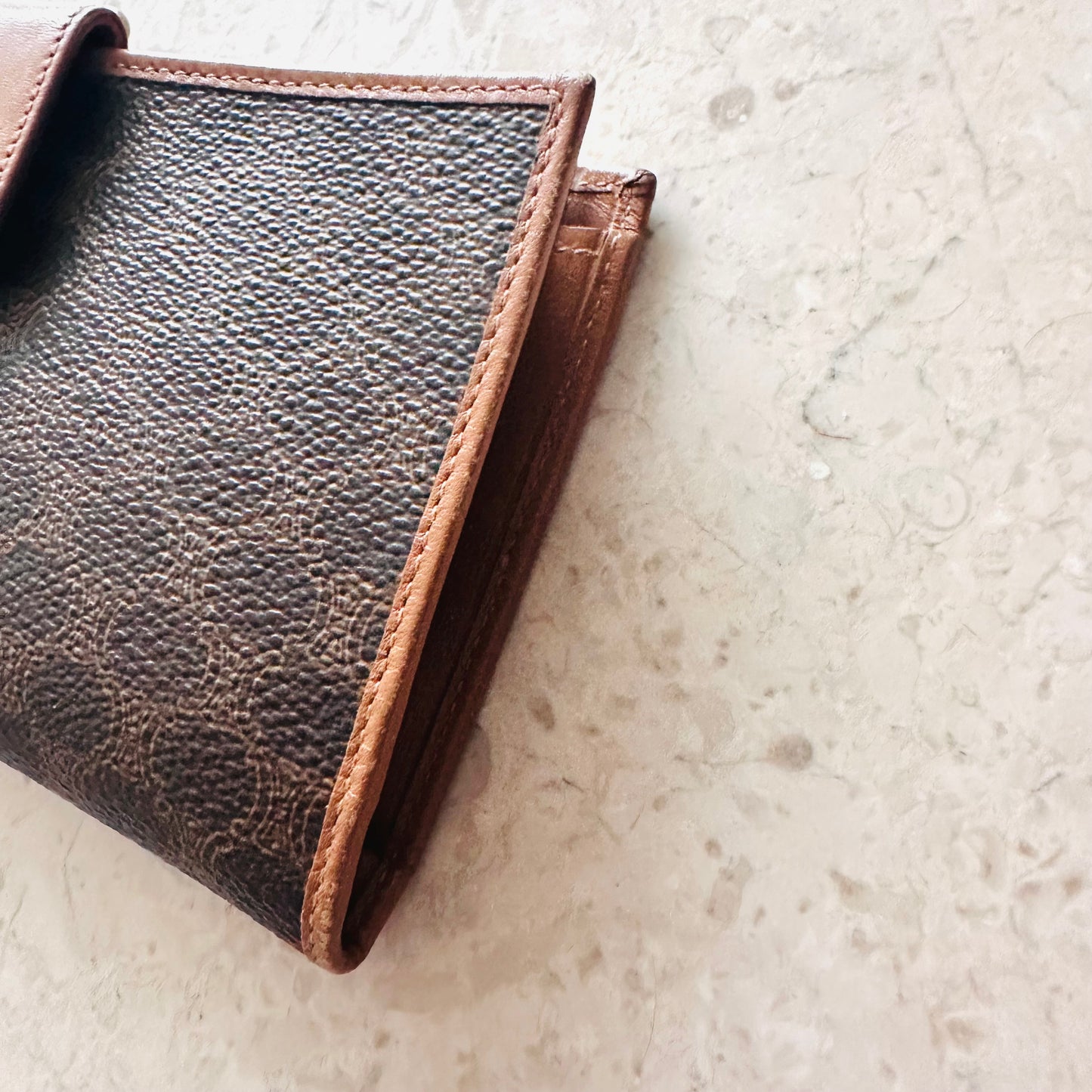 Celine Triomphe Monogram Logo GHW Long Bifold Wallet