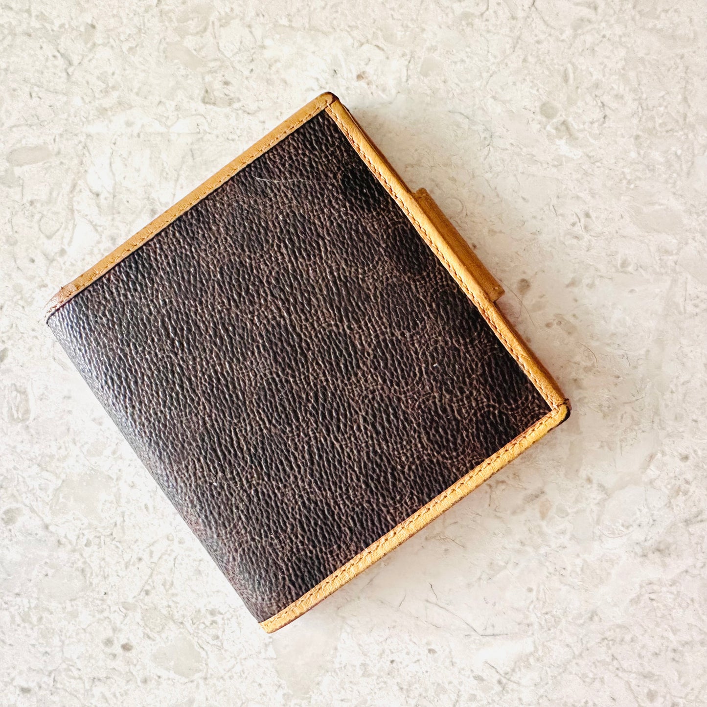 Celine Triomphe Macadam Monogram Logo GHW Flap Compact Bifold Wallet