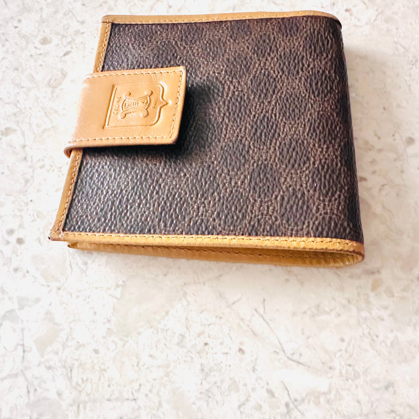 Celine Triomphe Macadam Monogram Logo GHW Flap Compact Bifold Wallet