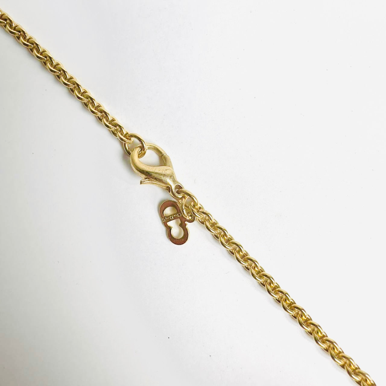 Christian Dior CD Gold & Crystals Giant Monogram Logo Charms Vintage Pendant Necklace