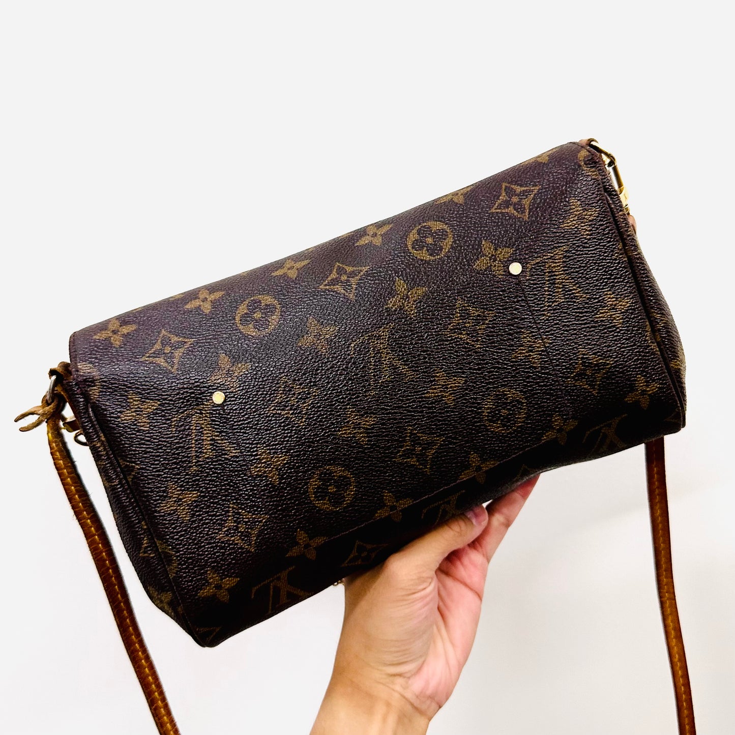 Louis Vuitton LV Favourite Monogram Logo GHW 2-Way Flap Shoulder Sling Pochette Accessories Accessoires Chain Bag