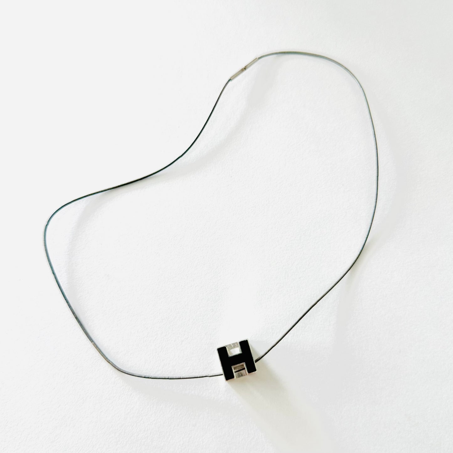 Hermes Black Cube H Cage D’Hermes Pendant Necklace