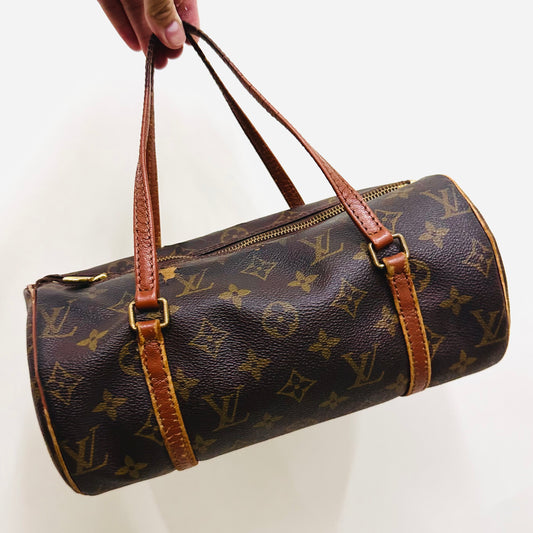 Louis Vuitton LV Monogram Logo Roller Papillon 26 GHW Shoulder Vintage Boston Bag