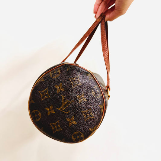 Louis Vuitton LV Monogram Logo Roller Papillon 26 GHW Shoulder Vintage Boston Bag