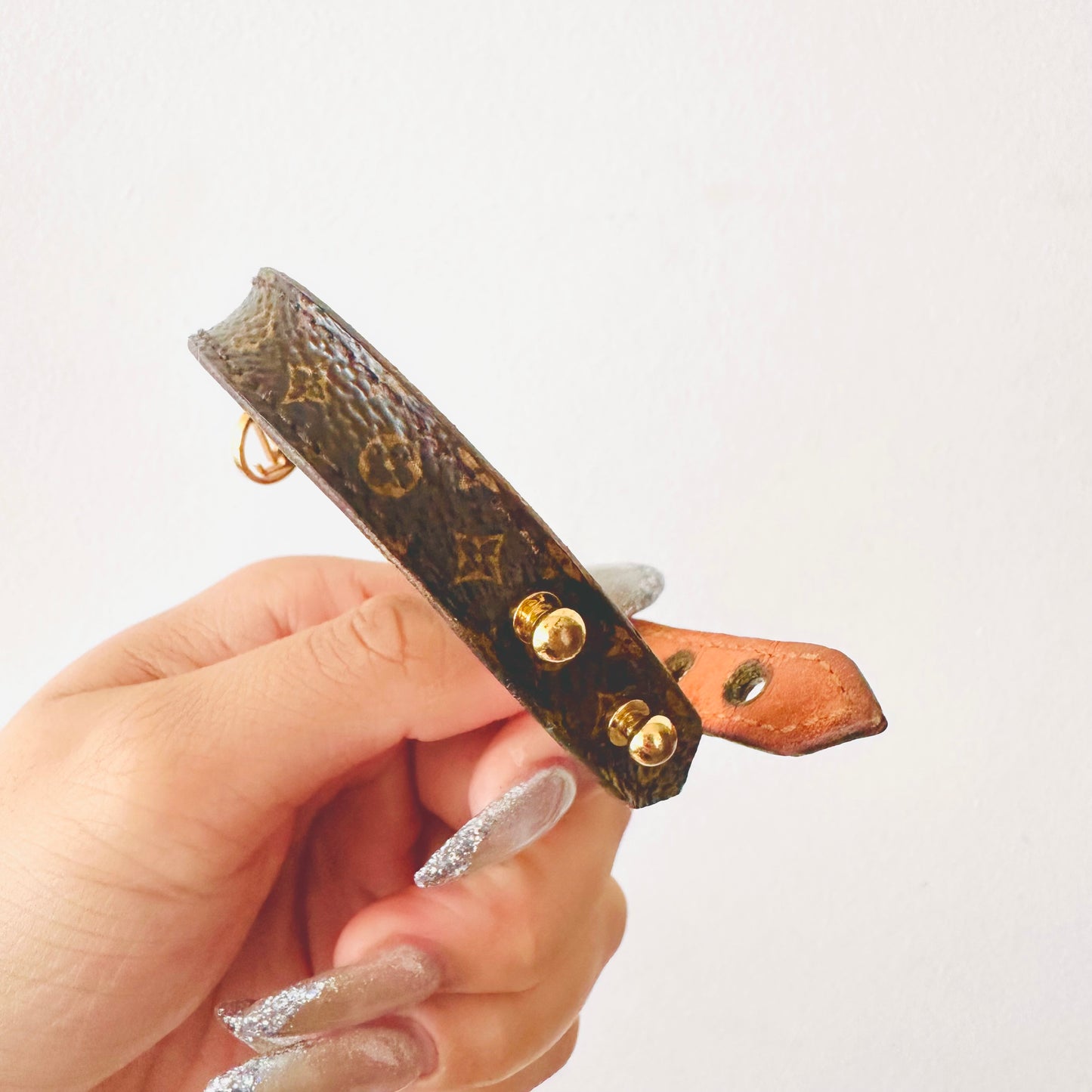 Louis Vuitton LV Brown Logomania Monogram Logo GHW Leather Bracelet